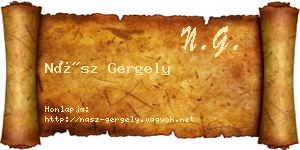 Nász Gergely névjegykártya